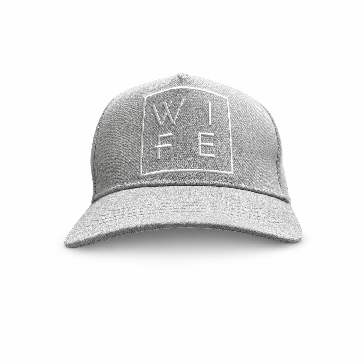 CZEVIP Wife Cap - hand-embroidered wife on heather grey cotton